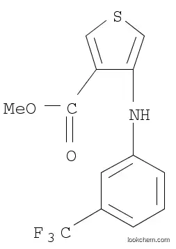 Molecular Structure of 1029773-36-1 (3-Thiophenecarboxylic acid, 4-[[3-(trifluoromethyl)phenyl]amino]-, methyl ester)